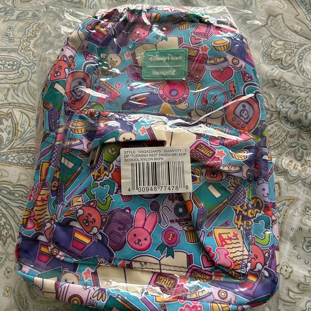 Disney Loungefly Parks Exclusive Turning Red school nylon backpack-NWT